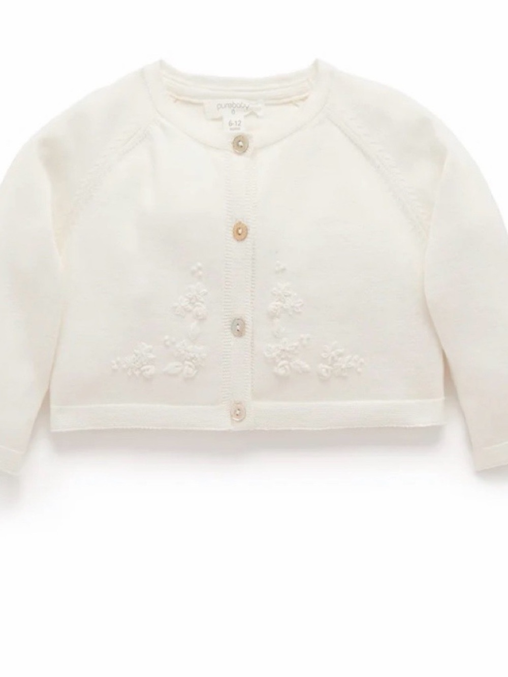 Purebaby Embroidered Knit Baby Cardigan Size 4 T